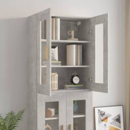 Berkfield Home Hanging Wall Cabinet Concrete Grey 69.5x34x90 cm - thumbnail 8