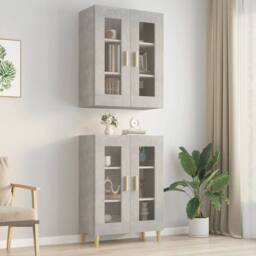 Berkfield Home Hanging Wall Cabinet Concrete Grey 69.5x34x90 cm - thumbnail 2