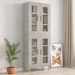 Berkfield Home Hanging Wall Cabinet Concrete Grey 69.5x34x90 cm - thumbnail 9