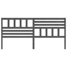 Berkfield Home Bed Headboard Grey 206x4x100 cm Solid Wood Pine - Size: 206 x 4 x 100 cm - thumbnail 4