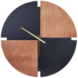 Wyld and Coco Everwood 60 cm Wall Clock - Light Brown and Black MDF Round Frame - thumbnail 2