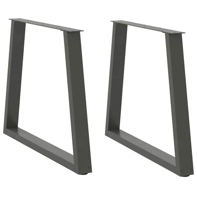 Berkfield Home Dining Table Legs V-Shape 2 pcs Anthracite 80x(72-73.3) cm Steel in Black - image 1