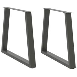 Berkfield Home Dining Table Legs V-Shape 2 pcs Anthracite 80x(72-73.3) cm Steel in Black - thumbnail 1