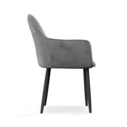 More4Homes Calne Light grey Ceramic Round Dining Table & 4 Anika Velvet Chairs - thumbnail 6