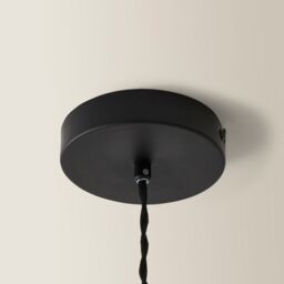ValueLights Akira Pleated Single Drop Ceiling Pendant Light in Black - thumbnail 4
