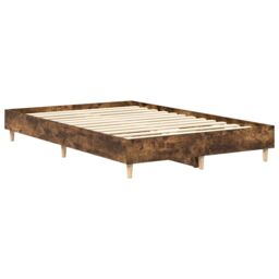 Berkfield Home Bed Frame No Mattress Smoked Oak 140x190 cm Engineered Wood in Brown - thumbnail 4