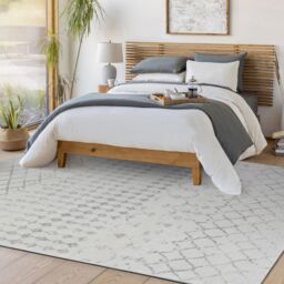 Livabliss Roma-Geometric Off-White Grey Living Dining Bedroom Rug in Cream - Size: 160 cm x 215 cm - thumbnail 7