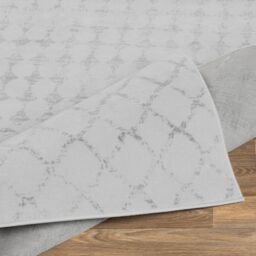 Livabliss Roma-Geometric Off-White Grey Living Dining Bedroom Rug in Cream - Size: 160 cm x 215 cm - thumbnail 4