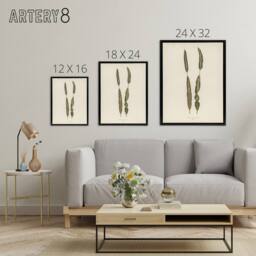 "Artery8 Vintage Botanical Croton Interruptum Leaf Fawcett Framed Canvas Art in Beige - Size: W12"" x H16""" - thumbnail 4