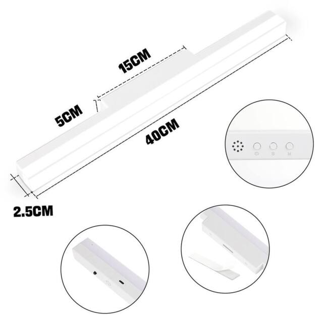 NESTLUNE 10W LED Bathroom Over Mirror Vanity Bath Wall Light in White - image 1