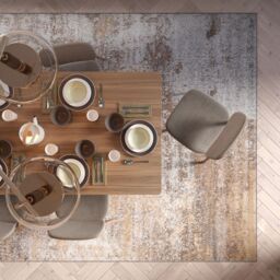 Loomed Beige Distressed Abstract Soft Living Room Bedroom Area Rug Runner - Size: 80 cm x 150 cm - thumbnail 5