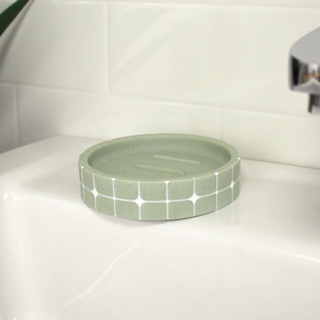 Showerdrape Mosaica Pistachio Green Soap Dish in Light Green - image 1