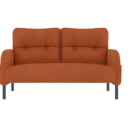 Direct Wicker Corduroy Two-Seater Sofa, Soft Loveseat for Living Room, Velvet Fabric in Orange - Size: 1 Pack - thumbnail 8