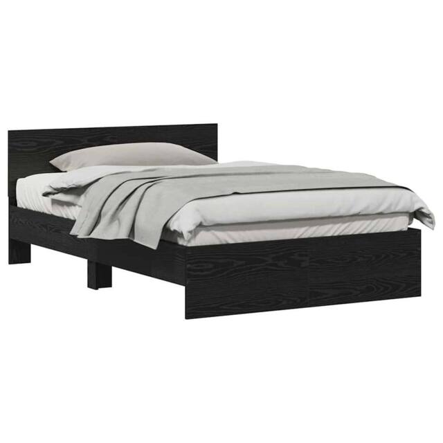 Berkfield Home Classic Bed Frame with Headboard Black Oak 120 x 190 cm Wood - image 1