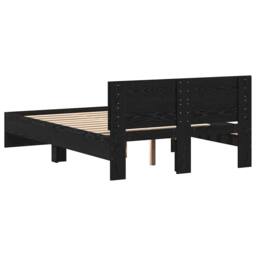 Berkfield Home Classic Bed Frame with Headboard Black Oak 120 x 190 cm Wood - thumbnail 7