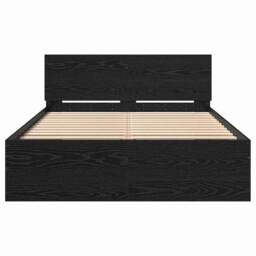 Berkfield Home Classic Bed Frame with Headboard Black Oak 120 x 190 cm Wood - thumbnail 5