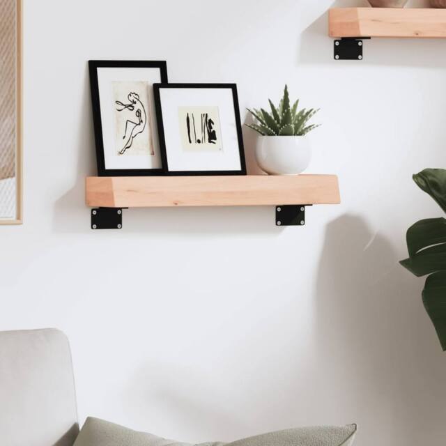 Berkfield Home Wall Shelf 40x10x6 cm Untreated Solid Wood Oak in Natural - Size: 40 x 10 x 6 cm - image 1
