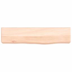 Berkfield Home Wall Shelf 40x10x6 cm Untreated Solid Wood Oak in Natural - Size: 40 x 10 x 6 cm - thumbnail 4