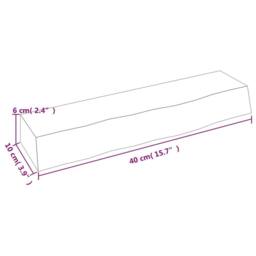 Berkfield Home Wall Shelf 40x10x6 cm Untreated Solid Wood Oak in Natural - Size: 40 x 10 x 6 cm - thumbnail 7