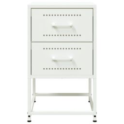 Berkfield Home Bedside Cabinets 2 pcs White 36x39x60.5 cm Steel - thumbnail 5