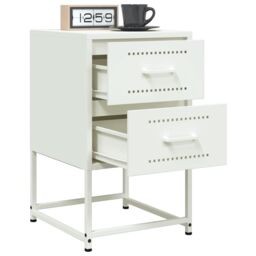 Berkfield Home Bedside Cabinets 2 pcs White 36x39x60.5 cm Steel - thumbnail 4