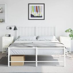 Berkfield Home Bedside Cabinets 2 pcs White 36x39x60.5 cm Steel - thumbnail 3