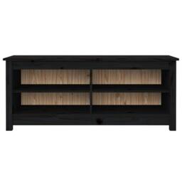 Berkfield Home Shoe Bench Black 110x38x45.5 cm Solid Wood Pine