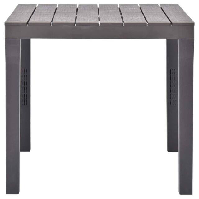 Berkfield Home Garden Table Mocca 78x78x72 cm Plastic in Grey - Size: 78 x 78 x 72 cm - image 1