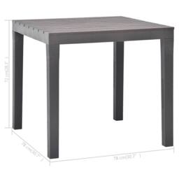 Berkfield Home Garden Table Mocca 78x78x72 cm Plastic in Grey - Size: 78 x 78 x 72 cm - thumbnail 5