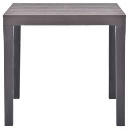 Berkfield Home Garden Table Mocca 78x78x72 cm Plastic in Grey - Size: 78 x 78 x 72 cm - thumbnail 3