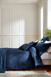 1951 'Osaka' Cotton Duvet Cover in Midnight - Size: Double - thumbnail 1