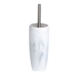 Showerdrape Octavia White Marble & Chrome Toilet Brush & Holder - thumbnail 3