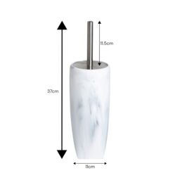 Showerdrape Octavia White Marble & Chrome Toilet Brush & Holder - thumbnail 2
