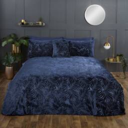 Rapport Home Paloma Floral Polycotton Duvet Cover Set with Pillowcase in Dark Navy - Size: Double - thumbnail 1