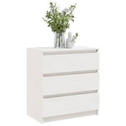 Berkfield Home Durable Bedside Cabinet White 60x36x64 cm Solid Pinewood - Size: 60 x 36 x 64 cm - thumbnail 1