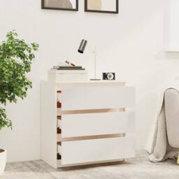 Berkfield Home Durable Bedside Cabinet White 60x36x64 cm Solid Pinewood - Size: 60 x 36 x 64 cm - thumbnail 7