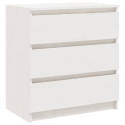 Berkfield Home Durable Bedside Cabinet White 60x36x64 cm Solid Pinewood - Size: 60 x 36 x 64 cm - thumbnail 3