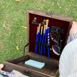 Kelvenix Writers Messenger Wood Box Multi-Function in Brown - thumbnail 4