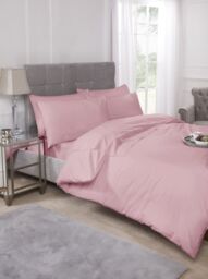 New Edge Blinds Percale Collection 180 Thread Count Percale Fitted Sheet in Pink - Size: Single - thumbnail 2