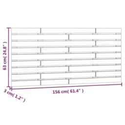 Berkfield Home Wall Headboard 156x3x63 cm Solid Wood Pine in Natural - Size: 156 x 3 x 63 cm - thumbnail 8