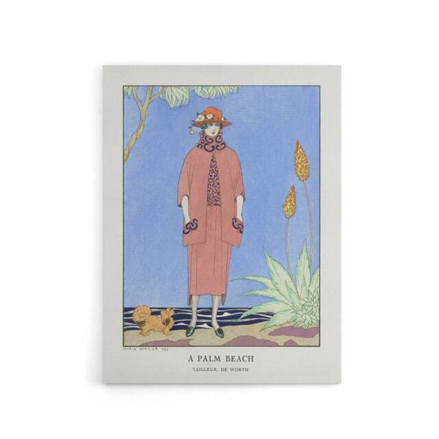 "Artery8 A Palm Beach Fashion Advert Barbier Vintage Canvas Wall Art in Blue - Size: W18"" x H24""" - image 1