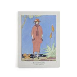 "Artery8 A Palm Beach Fashion Advert Barbier Vintage Canvas Wall Art in Blue - Size: W18"" x H24""" - thumbnail 1