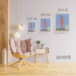 "Artery8 A Palm Beach Fashion Advert Barbier Vintage Canvas Wall Art in Blue - Size: W18"" x H24""" - thumbnail 4