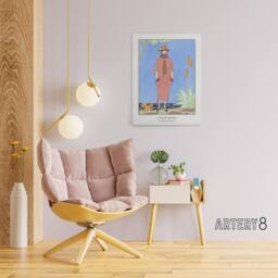 "Artery8 A Palm Beach Fashion Advert Barbier Vintage Canvas Wall Art in Blue - Size: W18"" x H24""" - thumbnail 3