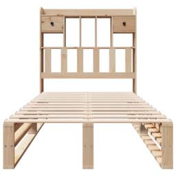 Berkfield Home Bookcase Bed without Mattress 90x200 cm Solid Wood Pine in Light Tan - thumbnail 4