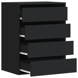 Berkfield Home Corner Chest of Drawers Black 60x41x76 cm Engineered Wood - Size: 60 x 41 x 76 cm - thumbnail 5