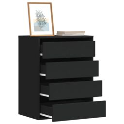 Berkfield Home Corner Chest of Drawers Black 60x41x76 cm Engineered Wood - Size: 60 x 41 x 76 cm - thumbnail 1