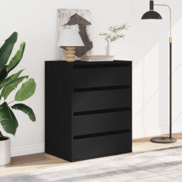Berkfield Home Corner Chest of Drawers Black 60x41x76 cm Engineered Wood - Size: 60 x 41 x 76 cm - thumbnail 3