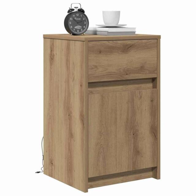 Berkfield Home Traditional Bedside Cabinet Artisan oak 38 x 34 x 61 cm Particle board in Brown - image 1