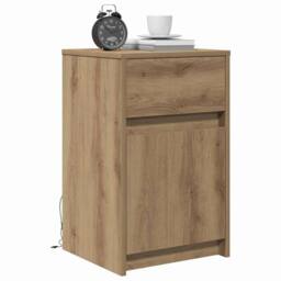 Berkfield Home Traditional Bedside Cabinet Artisan oak 38 x 34 x 61 cm Particle board in Brown - thumbnail 1
